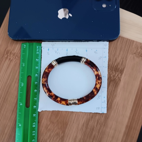 🔥 VINTAGE FLLi Mennegatti 18K GOLD & TORTOISE SHELL LACQUERED BANGLE HINGED - Picture 10 of 13